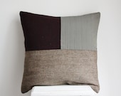 Wool Pillow Cover / Purple Decorative Pillow Cover / Black and White Striped Fabric / Vintage Striped Fabric / Purple Wool Fabric