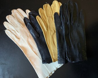 ladies mustard leather gloves