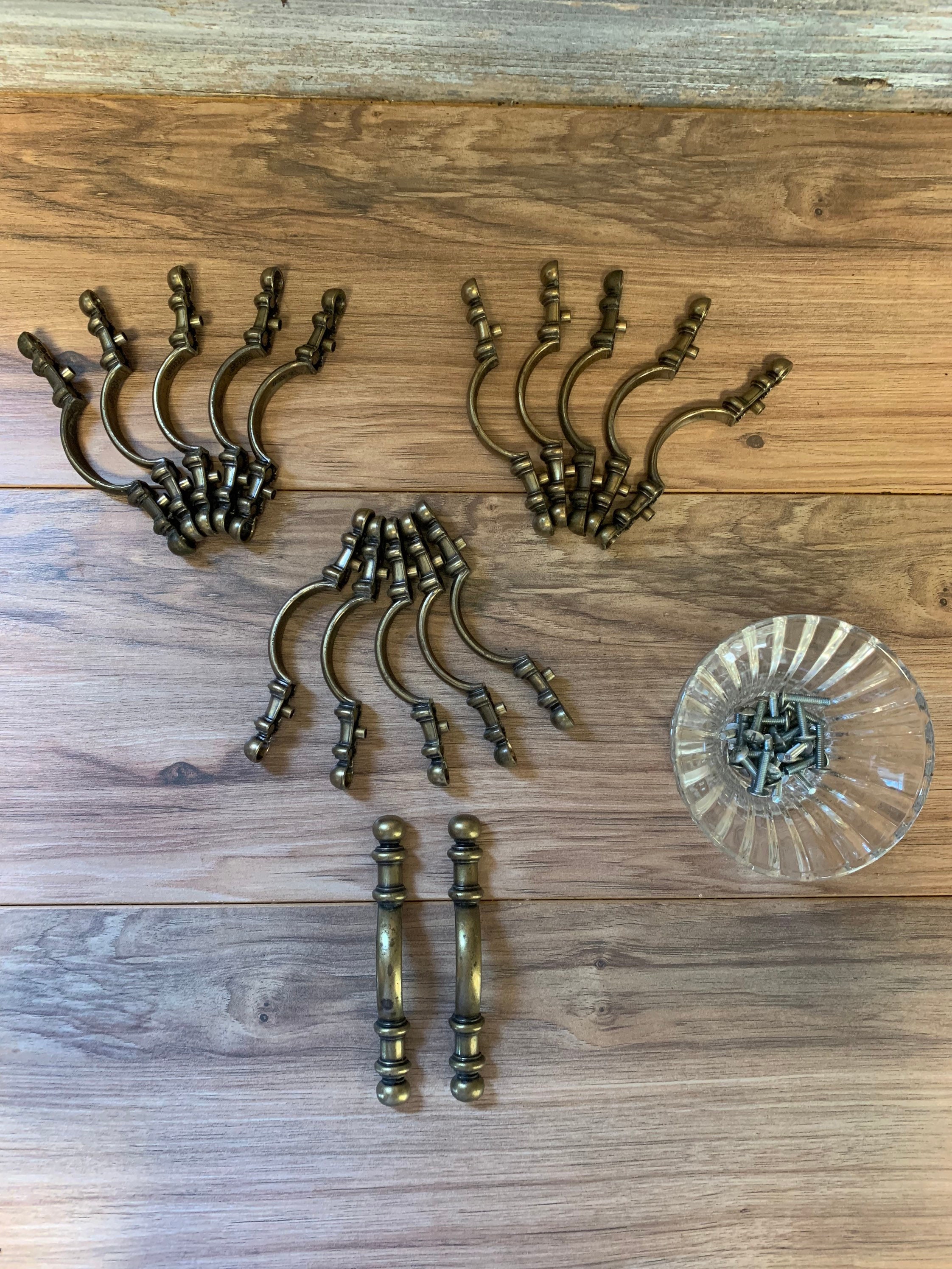Hardware de latón antiguo Lote de 17 gabinete ennegreído tira | Etsy