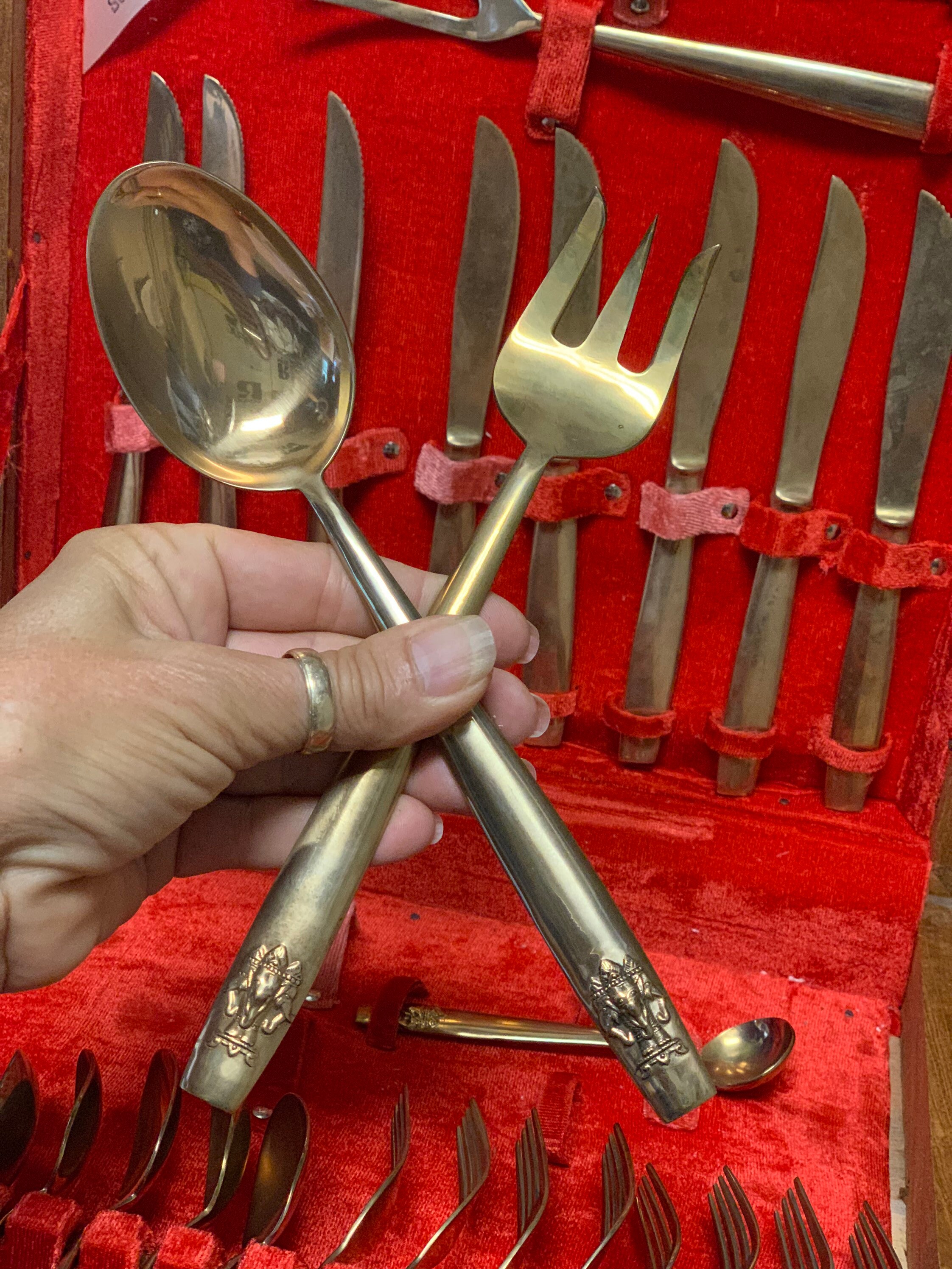 Solid Bronze Flatware Thailand Erawan Three Headed Elephant Etsy