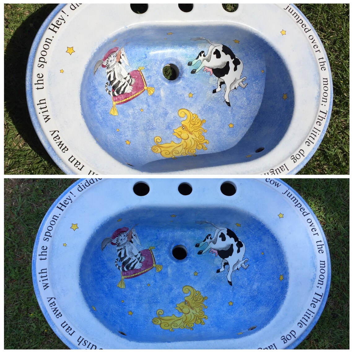 Childs Bathroom Sink Vanity Sink Custom Nursery Rhyme Sink Hey Etsy