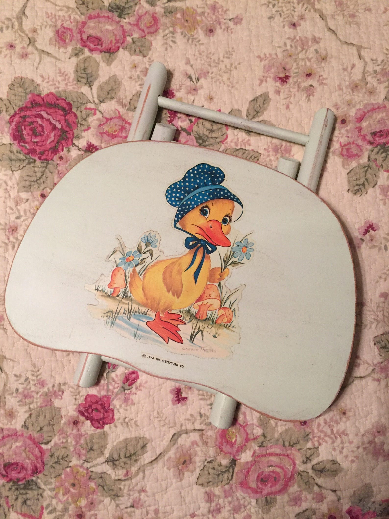 Vintage Wood Stool Duck Stool Pale Green Nevco Foldn Folding Etsy