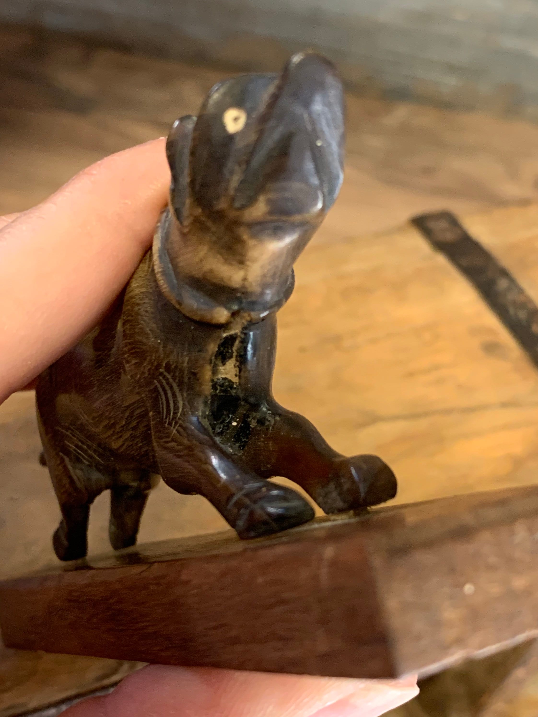 Primitive Carved Horn Dog Animal Miniature Hunting Dog Bone Etsy