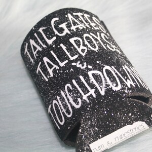 Tailgates Tallboys and Touchdowns Nebraska Beer Cozy // Tailgate Party Beer Cover // Football