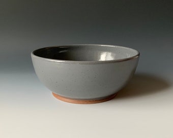 Grey glazed stoneware bowl