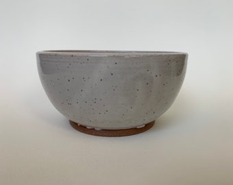 White glazed stoneware bowl