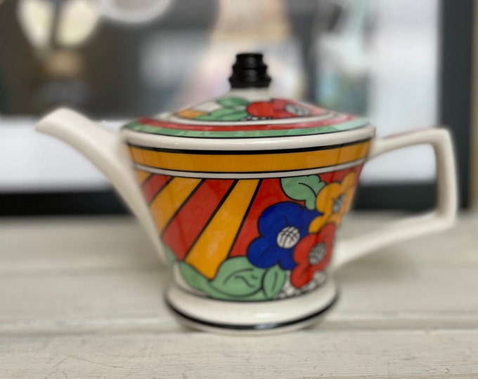 Clarice Cliffs Past Times Art Deco Style Teapot inspired by Bizarre Ware of the 1930's Designed exclusively for PAST TIMES