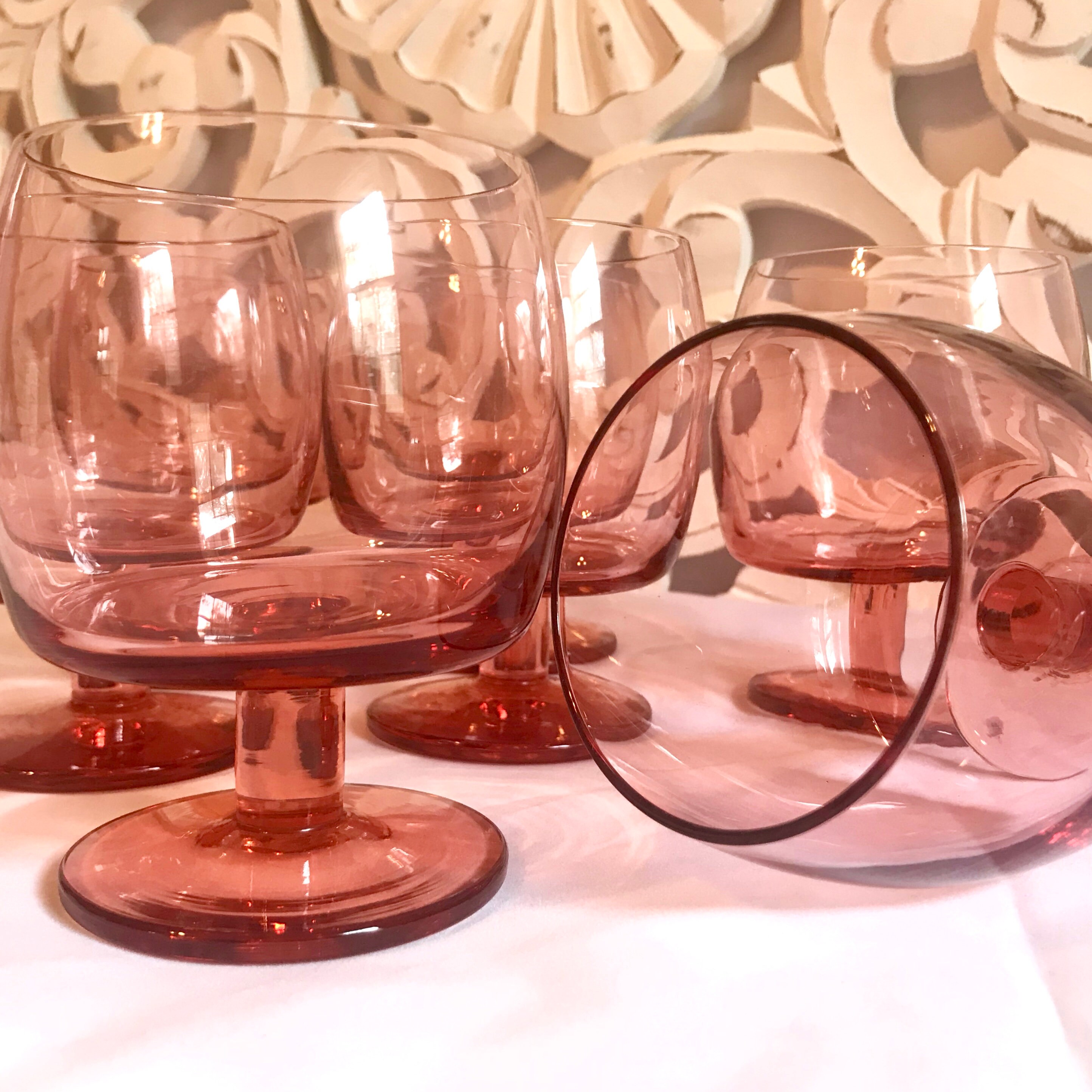 vintage 1980 wine glass