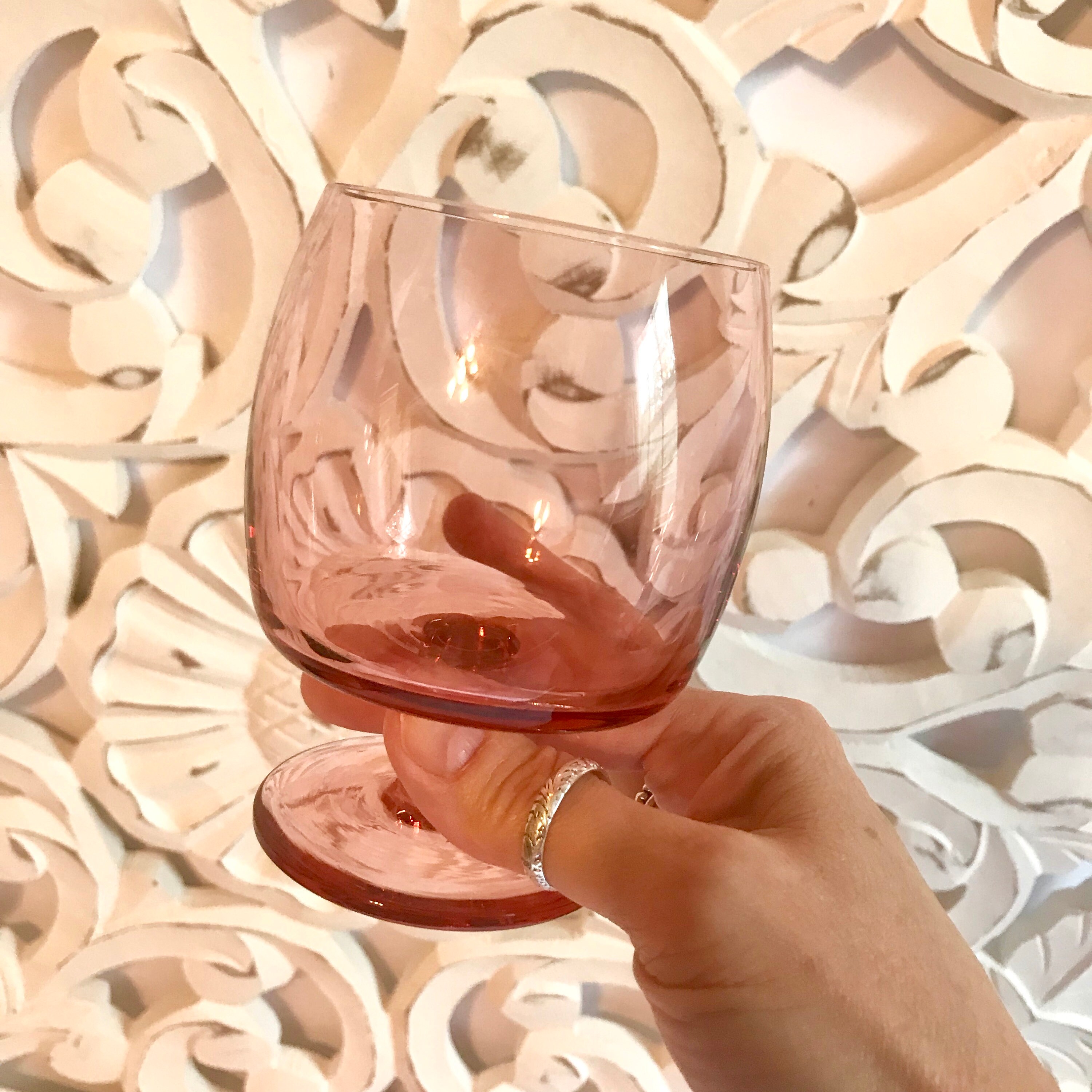 vintage 1980 wine glass