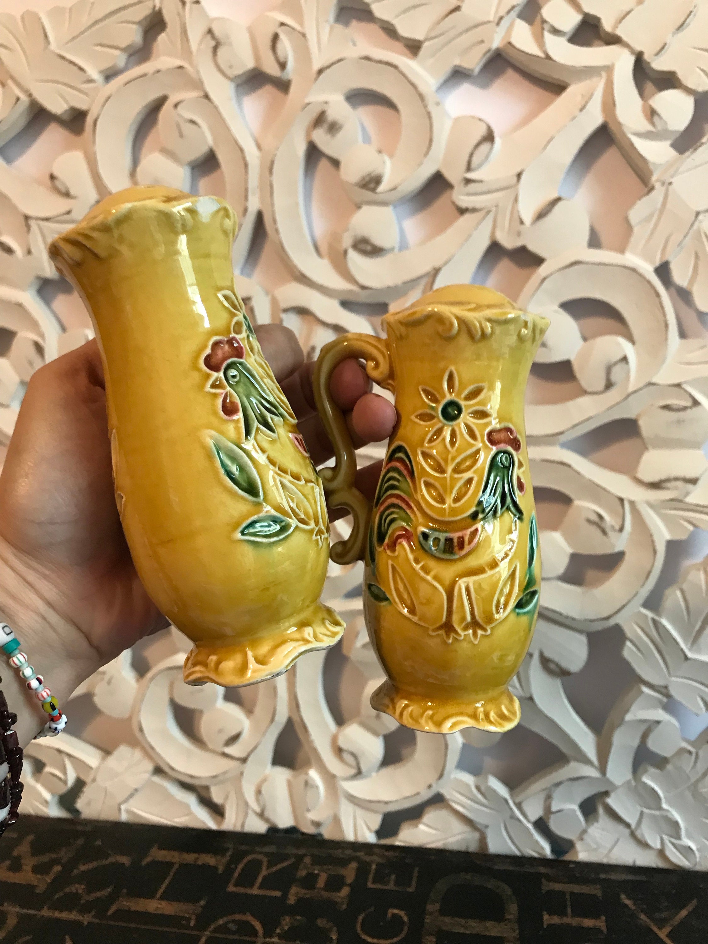 Vintage Napcoware Yellow Ceramic Salt & Pepper Shakers w ...