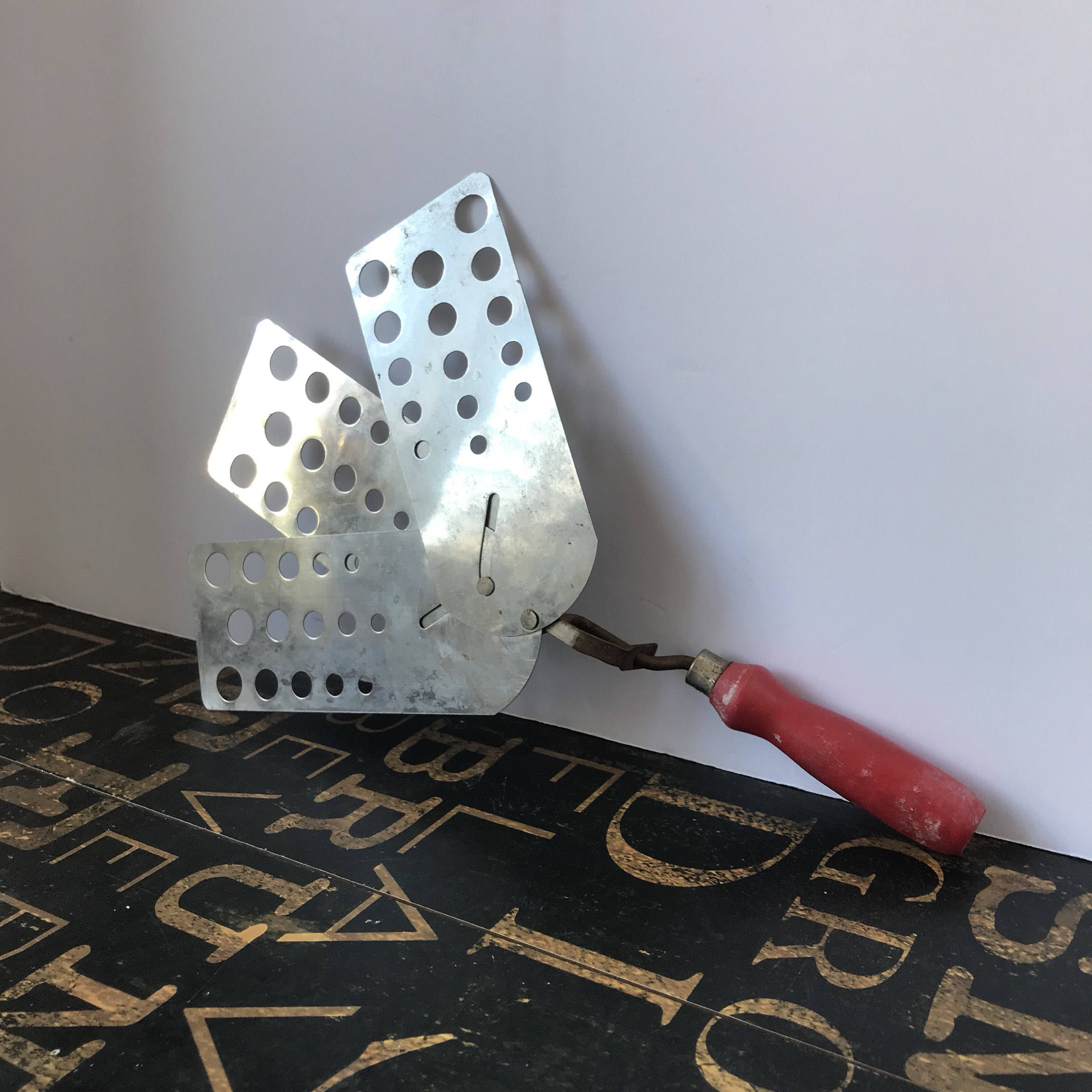 1950s Expandable Stainless Steel Spatula with Red Wood ...