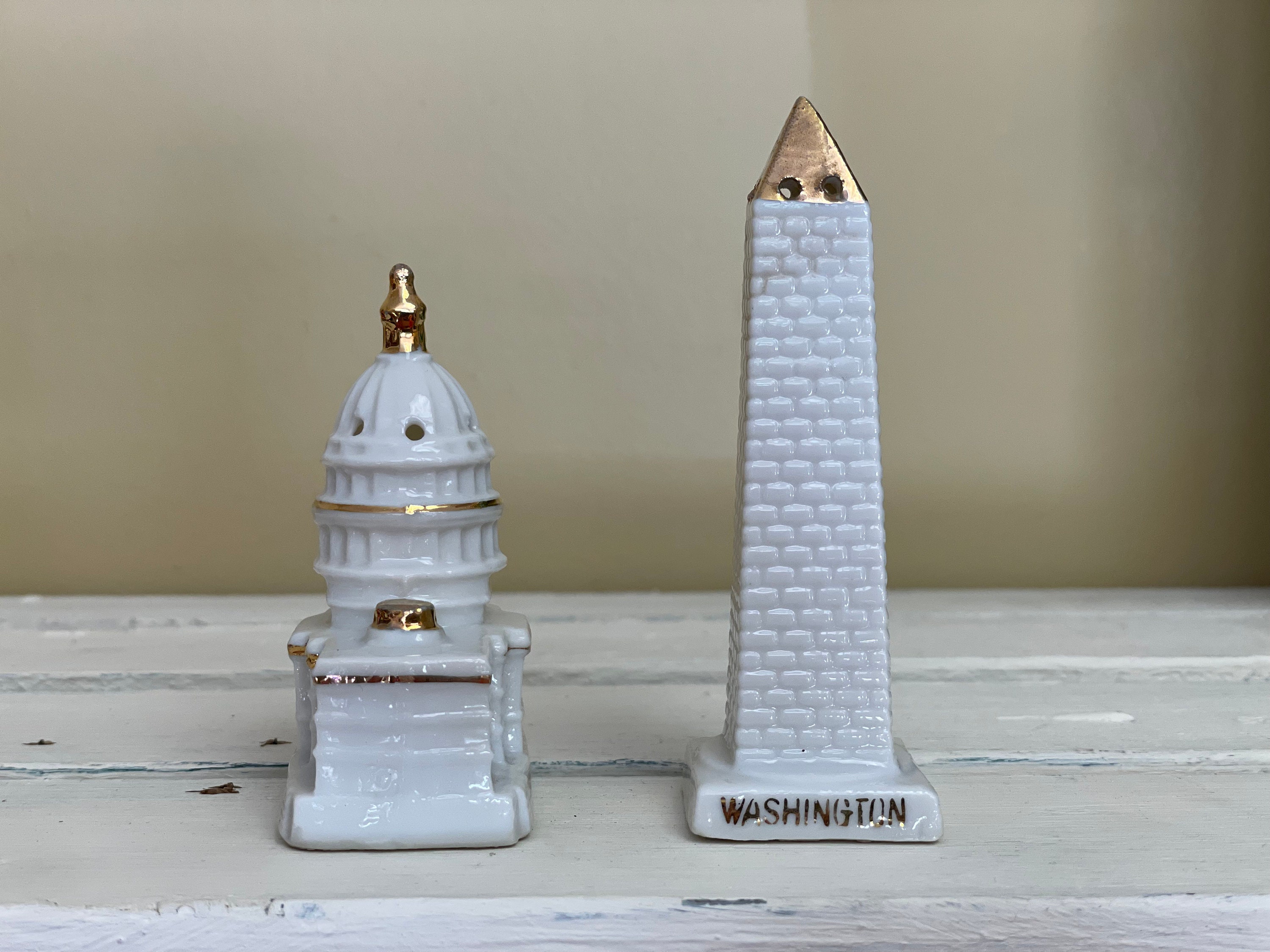 Dining & Serving Ceramic Washington DC Captial Building and Washington Monument White Salt and