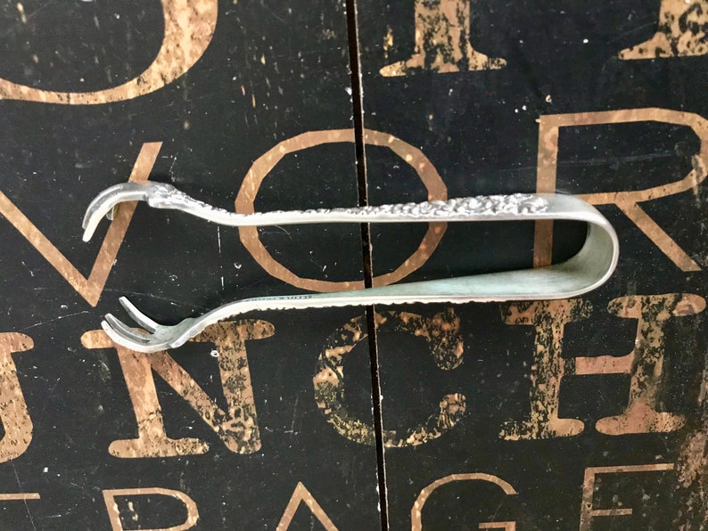 die cut high tea antique silver Free US Shipping 1920s Sterling Silver Sugar Tongs in Rose by Kirk Stieff antique sterling, tea party