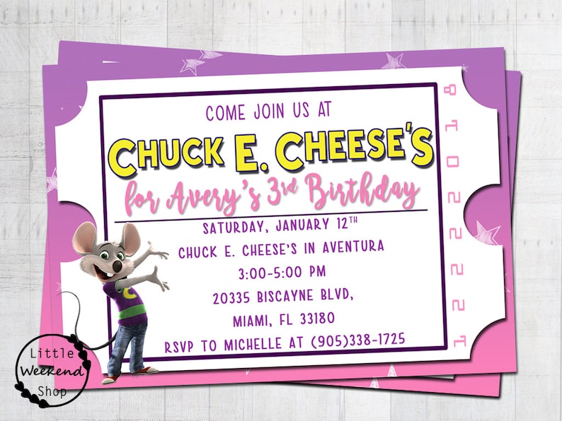 Chuck E. Cheese Birthday Social gathering Ticket Invitation Chuck E. Cheeses Social gathering Invitations with Chuck E. Customized Tickets Electronic graphic relating to Chuck E Cheese Printable Invitations known as Chuck E. Cheese Birthday Social gathering Ticket Invitation Chuck E. Cheeses Celebration Invitations with Chuck E. Custom-made Tickets Electronic