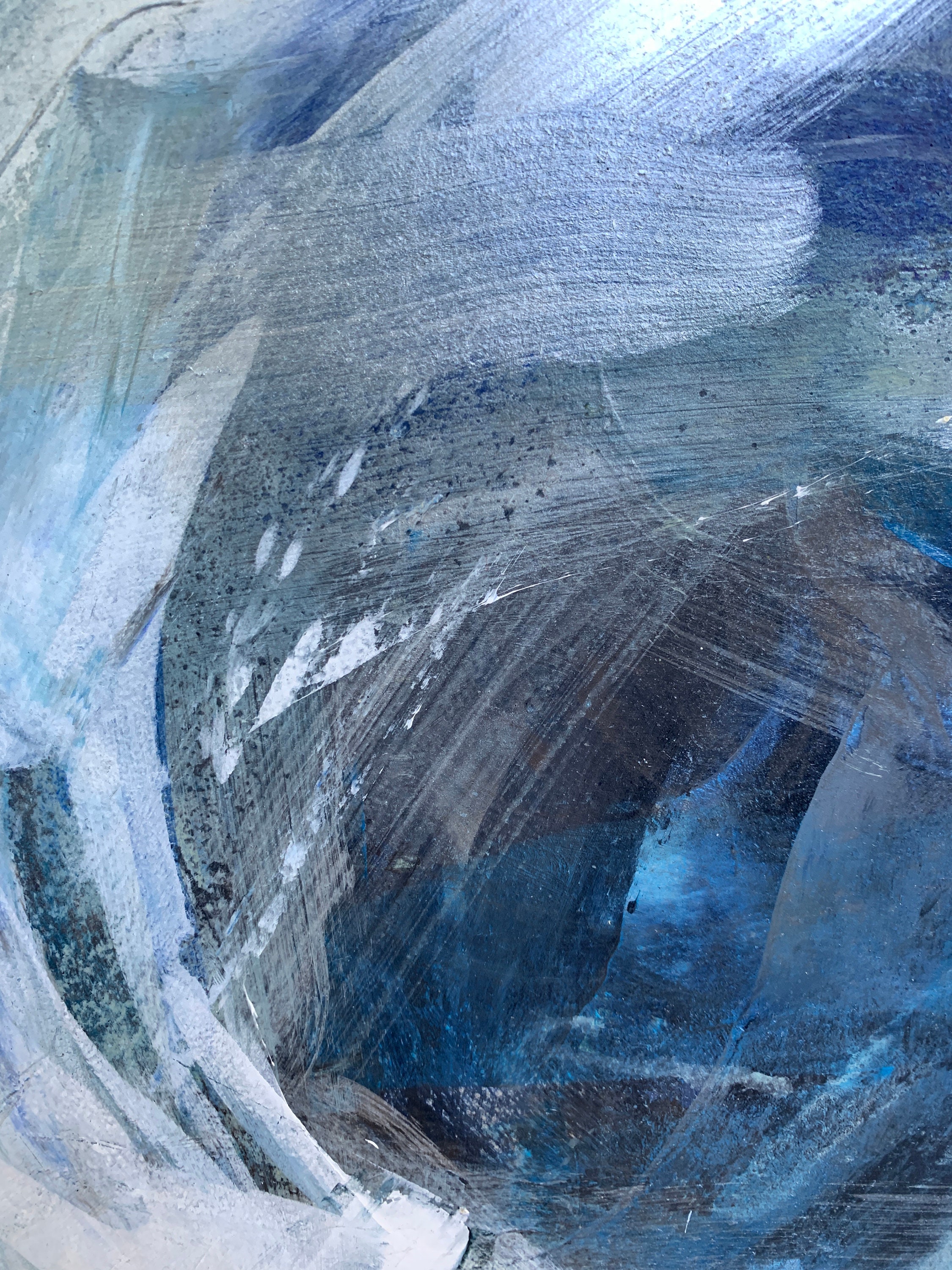 Pintura abstracta en panel azul púrpura turquesa contemporáneo | Etsy