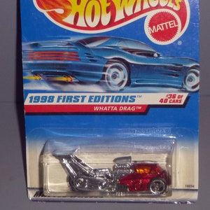 Mattel Hot Wheels 1998 First Editions WHATTA DRAG Trike on Blue Karte #36 *MOC 1997