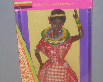 Vintage Mattel KENYAN Barbie Doll *Dolls Of The World Special Edition Unused NIB 1992