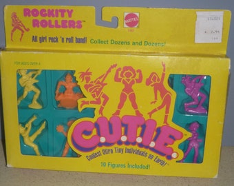 Vintage 1986 Mattel CUTIE ROCKITY ROLLERS 10 Figure Set Unused In Box