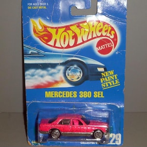 マテル ホットウィール メルセデス 380 SEL メタルフレークピンク (1991) - プロテックケース付き