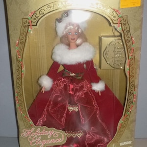Vintage Jakks Pacific HOLIDAY ELEGANCE Red Gown Fashion Doll 1999 Toys R Us Exclusive