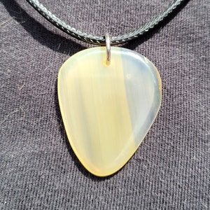Brazilian agate stone guitar pick necklace - P1421