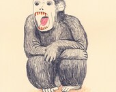 Monkey II. 18 x 13 cm. Print tinta gicleé. Papel Somerset Velvet Enhaced 255mg.