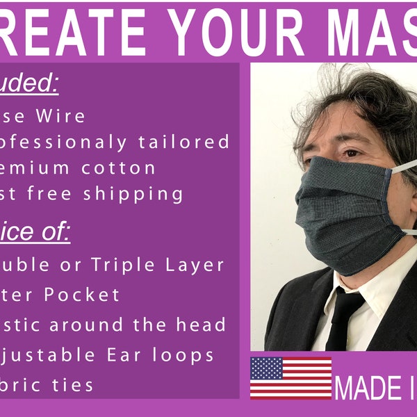 Behind the Head Face Mask Etsy