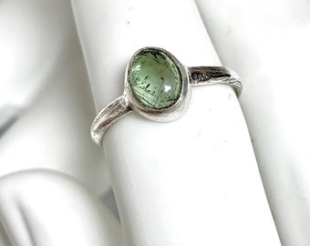 Tourmaline silver ring, birthday gift, gemstone silver ring, silver solitaire, birthstone silver jewelry, gift idea for women, oval ring