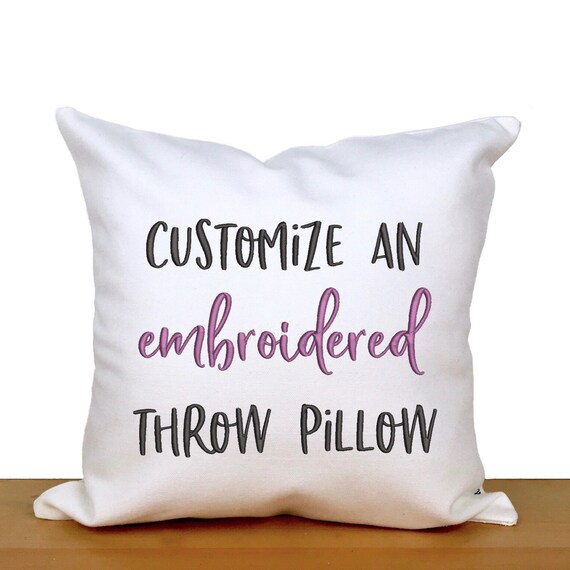 custom embroidered pillows