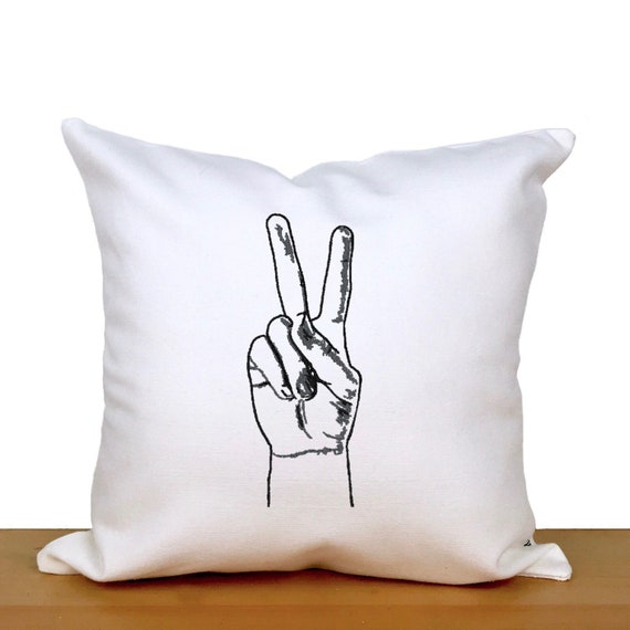 Peace Pillow Peace Sign Pillow Peace Sign Decor Peace Home Etsy