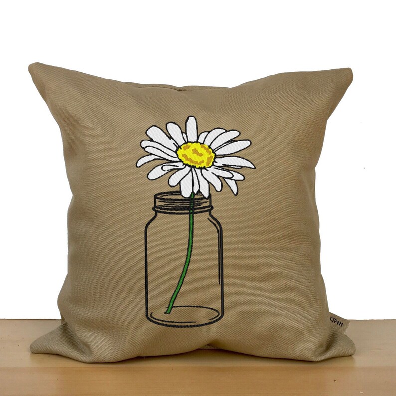 Daisy Pillow Flower in Jar Pillow Daisy Decor Floral Decor Etsy Australia