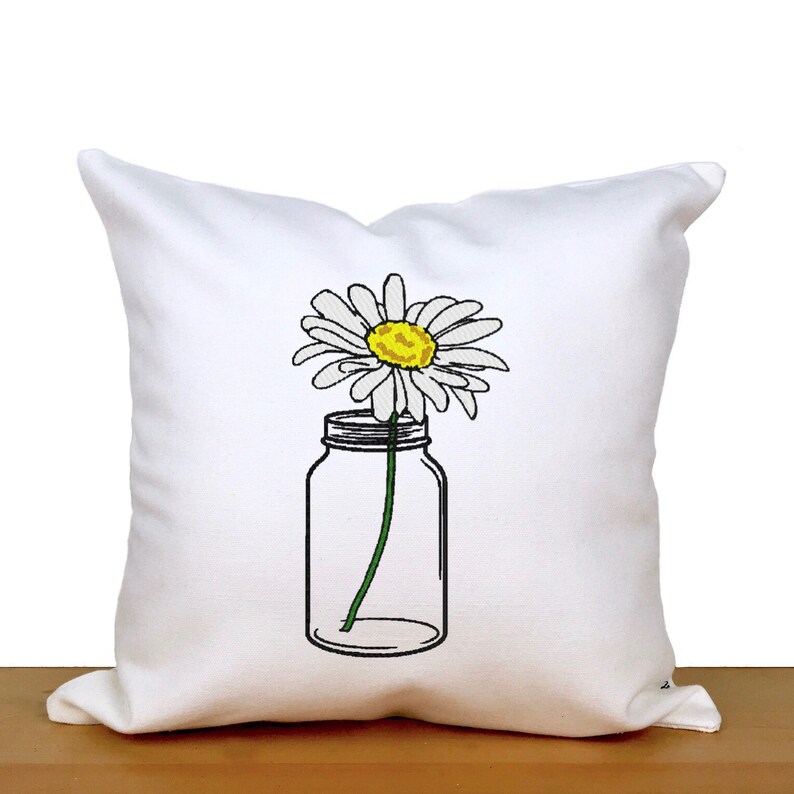 Daisy pillow flower in jar pillow daisy decor floral decor Etsy