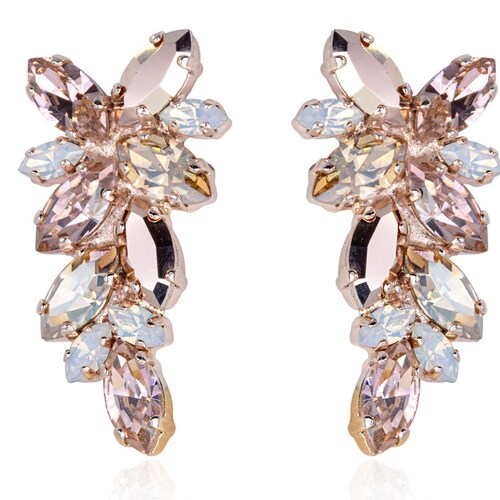 Bridal Hoop Earrings Blush Pink Statement Earrings Big Hoop Etsy Israel