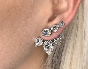 Amazing Christmas Jewelry Gift Swarovski Crystal Earring For Love Ear Jackets