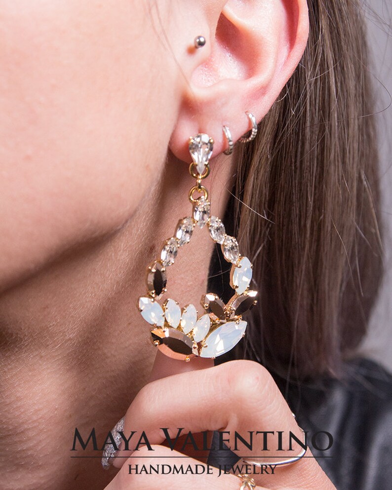 Blush Bridal Earrings Bridesmaids Blush Earrings Swarovski Etsy