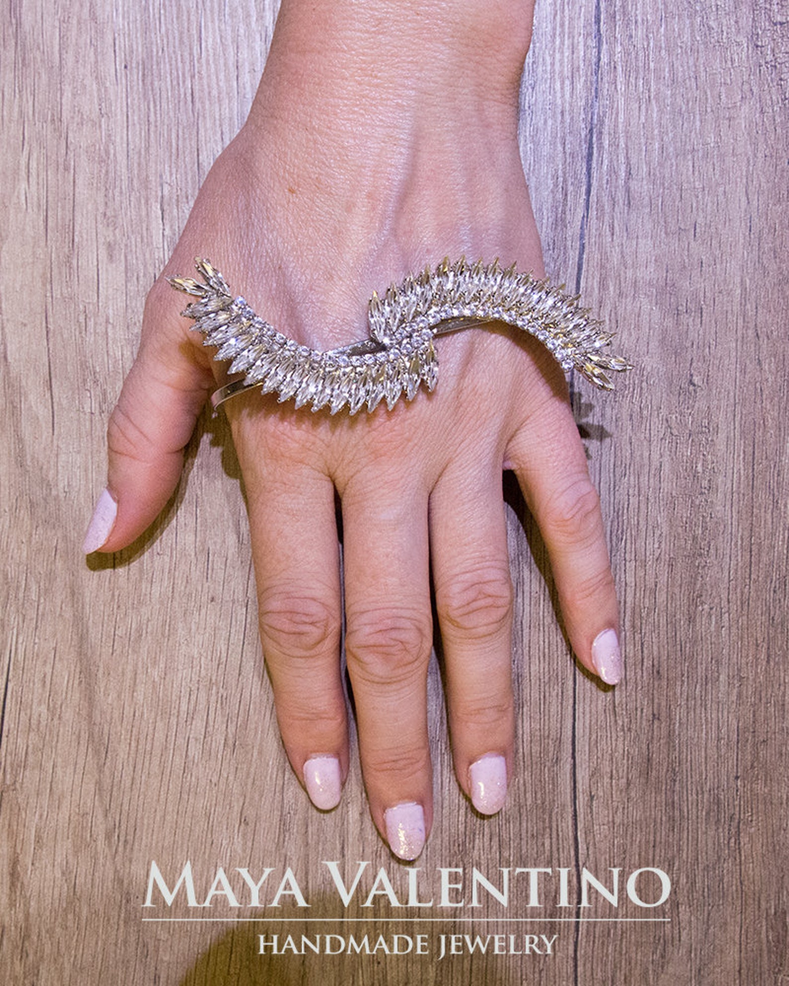 Bridal Palm Cuff Bracelet Champagne Bracelet Bridal Gold Etsy