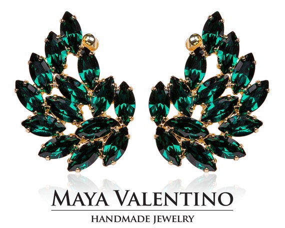 CRYSTAL EAR CUFF GREEN CRYSTAL EAR CUFF GREEN