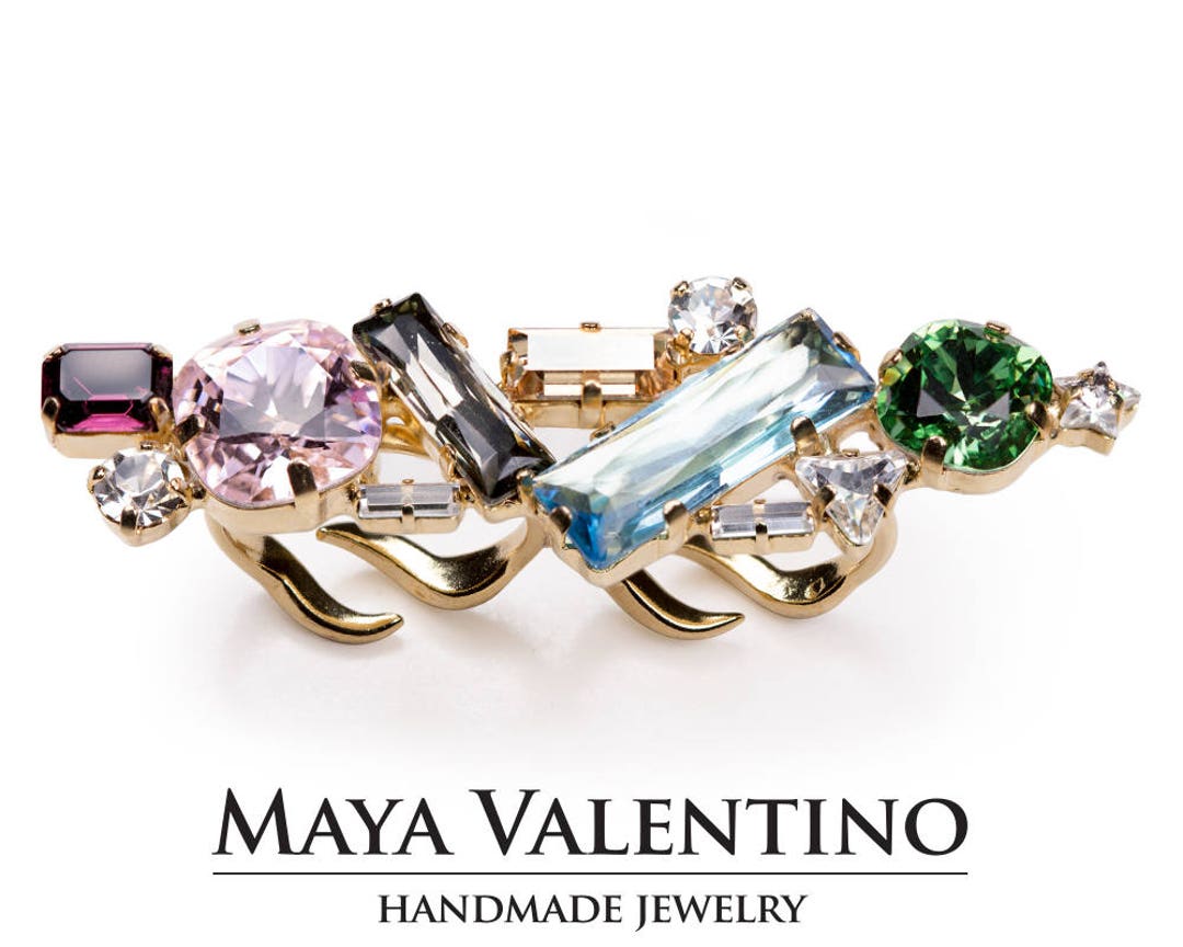 Colorful Ring, Cocktail Ring, Swarovski Ring, Crystal Ring, Prom ...