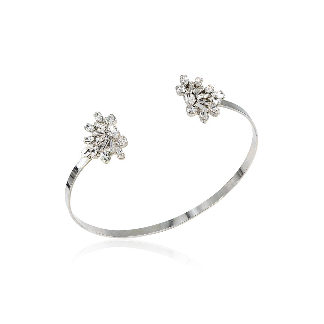 Upper Arm Crystal Cuff Bracelet, Bridal Cuff Bracelet, Swarovski