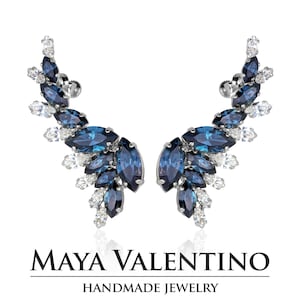 Special Climb Earrings Blue Stone Jewelry