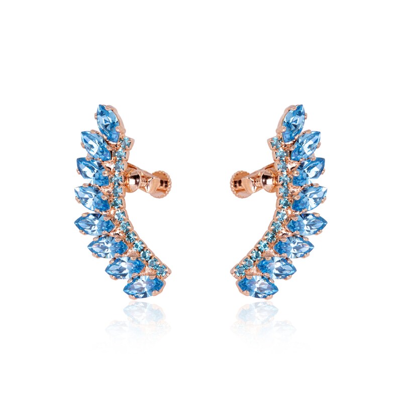 Rose Gold Ear Cuff Earrings Bridal Ear Cuff Bridal Ear Etsy