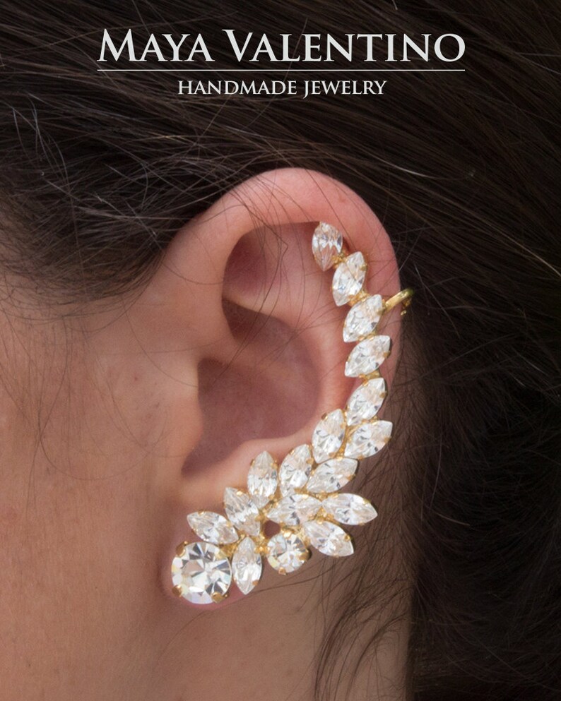 Bridal Ear Cuff Climbing Earring Ear Climber Bridal Etsy