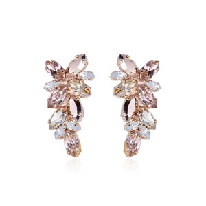 Fabulous Bridal Blush Pink Crystal Earring Wedding Jewelry Gift