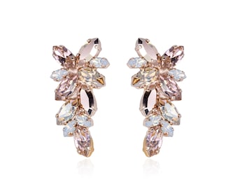 Blush Earrings, Bridal Earrings, Rose gold earrings, Wedding Jewelry, Wedding earrings, Statement earrings, Crystal earrings, Bridal Jewelry