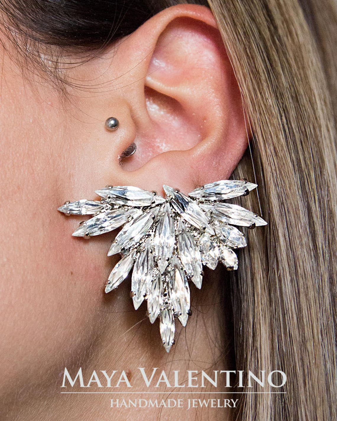 Large Ear Cuff Earrings Ear Cuff Earrings Ear Warp Ear Etsy