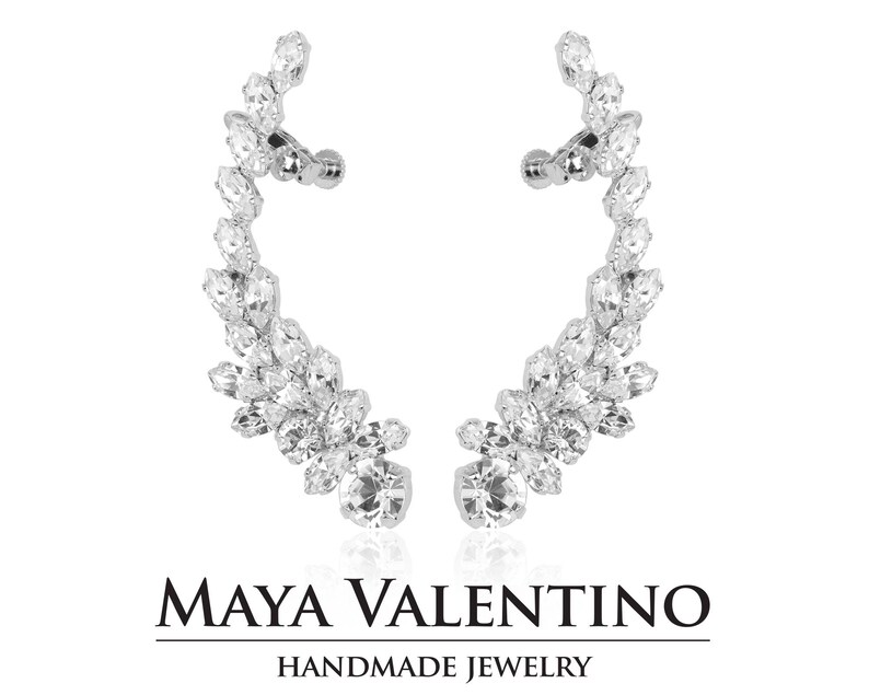 Ruby Red Ear Cuff Climbing Earrings Bridal Ear Cuff Red Etsy Israel