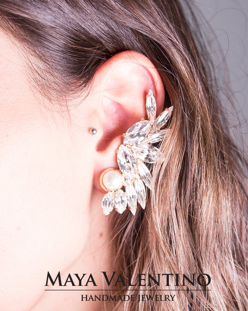 Ear Cuff Earrings Bridal Ear Crawler Earrings Climber Etsy