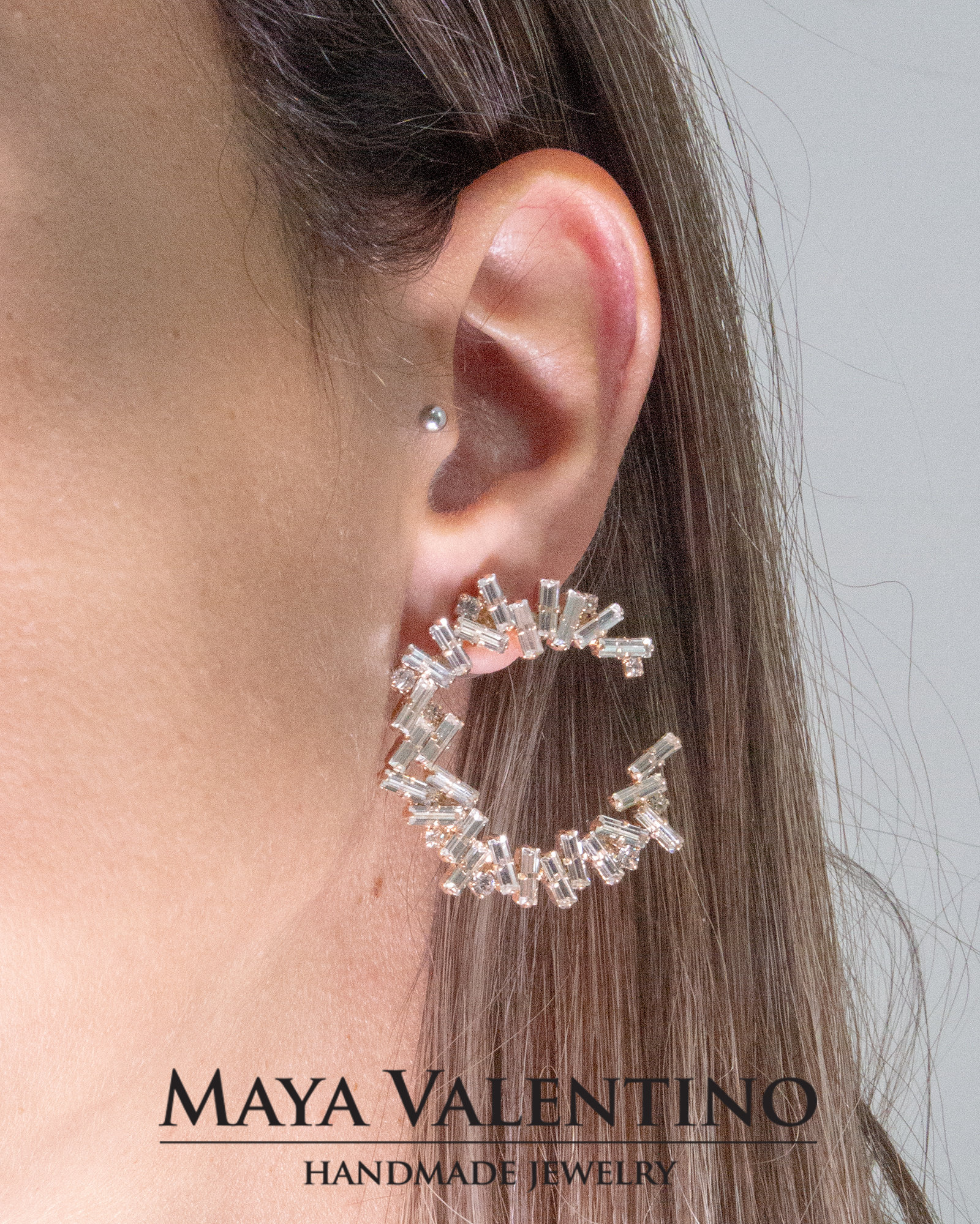 Ohrringe Für 2 Ohrlöcher Mit Kette Gold Ohrringe Halbkreis Ohrringe Kreis Ohrringe Hoop - Etsy.de