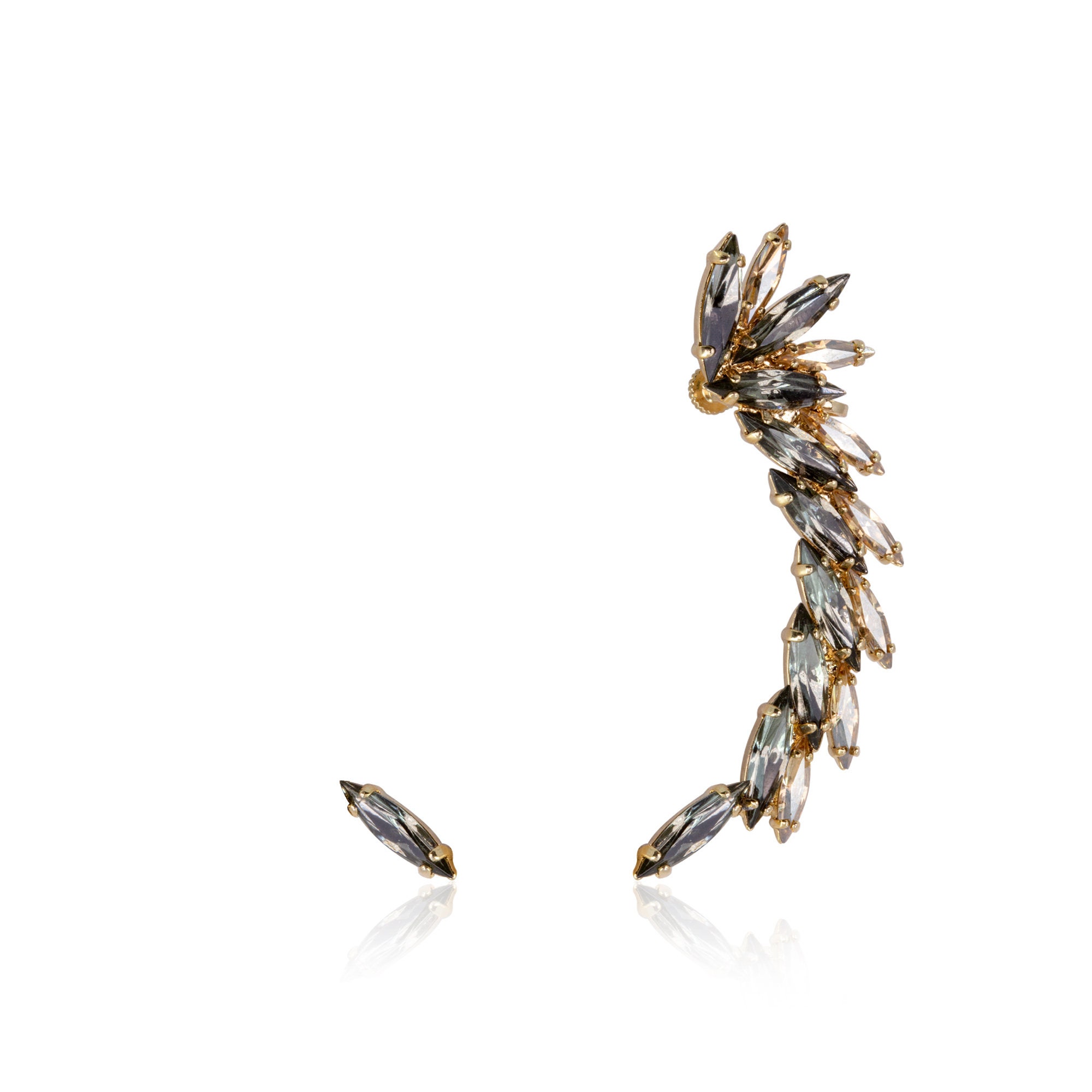 Ear Cuff earrings Gray earrings Ear cuff Ear climber Ear Etsy