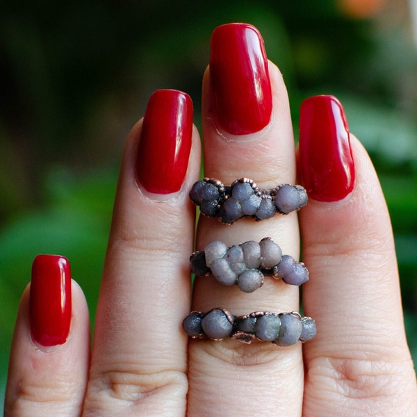 GRAPE AGATE electroformed copper ring, made to order, US size